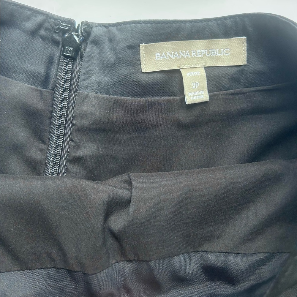 Banana Republic Black Leather A-Line Skirt - Picture 7 of 9